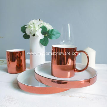 Unique Rose Gold Ceramic Dessert Plate